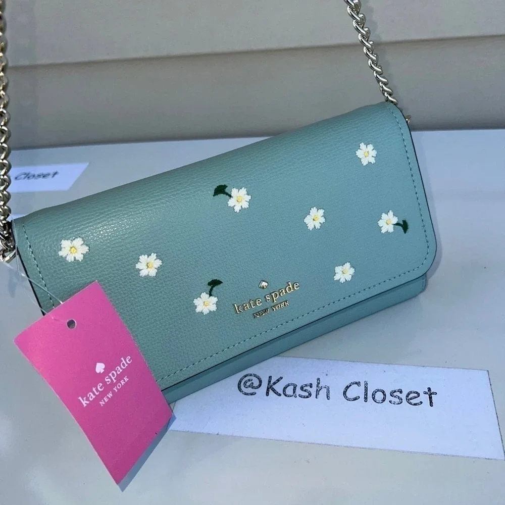 Kate Spade Darcy Embroidered Chain Crossbody & Convertible Wallet - Picture 7 of 12